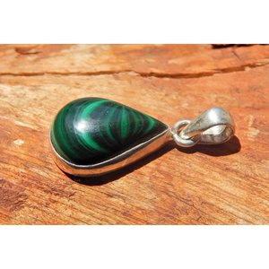 Pendentif en malachite en argent sterling 925 cabochon de pierres précieuses fait à la main cadeau pour filles et femmes motif unique - Product Image 2