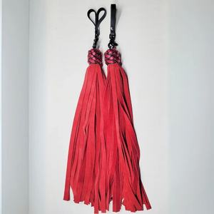 JEXMOO - Látigos de Cuero Hechos a Mano, Herramientas Artesanales, Rojo y Negro, Nuevo, 2 Juegos de Artículos de Bondage para Adultos, Envío Internacional - Product Image 1