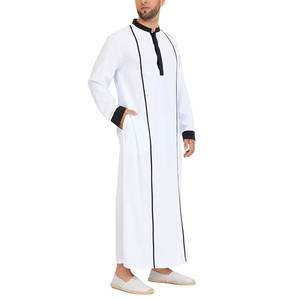 2025 Venta caliente manga larga hombres Thobe ropa islámica árabe Jubba transpirable característica nuevo diseño diferentes colores Tallas grandes - Product Image 2