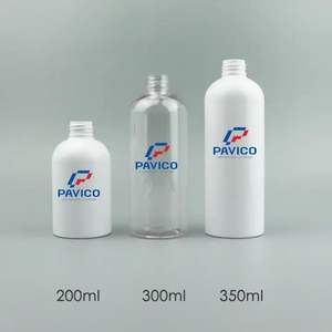 Envases de Plástico PET de 300 ml para Cuidado Cosmético Pavico, Botellas Cilíndricas para Champú y Loción con Logotipo Personalizable, Bomba de 24 mm, Calidad PC - Product Image 1