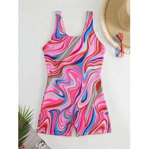 New Women's One Piece <b>Padded</b> Swimsuit Sports Surfing Suits Print Bodysuit Bathing <b>Swimming</b> Suit Beachwear Summer - Product Image 3