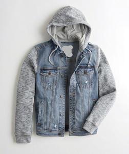 Vestes à Capuche en Denim Vêtements d'Extérieur Polyvalents Superposition Style Décontracté pour Toute Occasion - Product Image 3