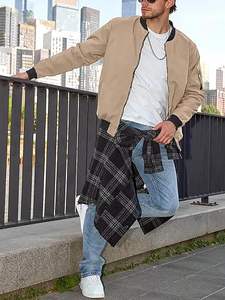 Blouson bombardier coupe-vent personnalisé pour hommes Vestes élégantes coupe-vent légères et résistantes à l'eau pour le printemps, l'automne et l'hiver - Product Image 3