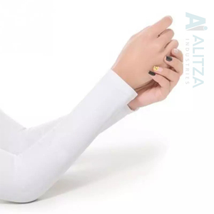 ปลอกแขนผ้าไหมเย็นใส่ได้ทั้งชายและหญิงแห้งเร็วป้องกันรังสียูวีชุดโลโก้ออกแบบได้ตามต้องการสำหรับกีฬาขี่จักรยานและบาสเก็ตบอลขนาดผู้ใหญ่ - Product Image 1