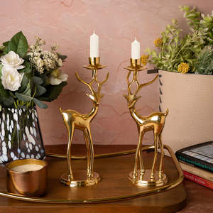Classic Table <b>Top</b> Deer Sculpture for Table Decoration New Design Aluminum Gold & Nickle Finishing Deer Sculpture - Product Image 1