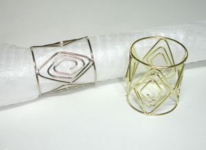 Anneau de serviette en aluminium plaqué or de luxe moderne de nouvelle conception, vente chaude, prix bon marché, vente en gros pour la décoration de table - Product Image 5