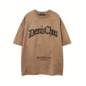 เสื้อยืดวินเทจโอเวอร์ไซส์ปักลายตัวอักษรชุดลำลองแนวสตรีทเสื้อยืดแฟชั่นใส่ทุกวันฤดูร้อน - Product Image 1