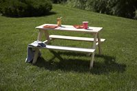 Table de pique-nique en bois d'acacia robuste et durable, écologique, résistante aux intempéries, pour enfants, ensemble de repas économique pour l'extérieur, Vietnam
