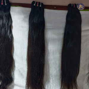 Extensions de cheveux humains Remy d'Inde du Sud, lisses et soyeux, noir naturel, tissage complet, double trame faite à la machine - Product Image 5