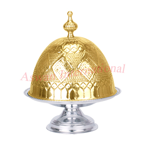 Khajoor Pot ภาษาอาหรับที่ดีที่สุดราคาไม่แพงบรรจุภัณฑ์และโลโก้โลหะเหล็กสำเร็จรูปทองและเงิน - Product Image 1