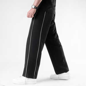 Pantalones de chándal holgados de gran tamaño de algodón personalizados para hombre, ropa de calle, pantalones con cordón, entrenamiento de gimnasia, pantalón informal de estilo Suelto - Product Image 1