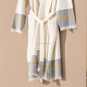 Albornoz de algodón 100% unisex hecho en Turquía tela transpirable peso ligero superventas secado rápido verano todo el año ropa de dormir - Product Image 2