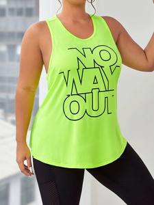 Camiseta sin mangas de algodón 100% verde neón sólido para mujer, ropa deportiva para Fitness, camisetas directas del fabricante - Product Image 4