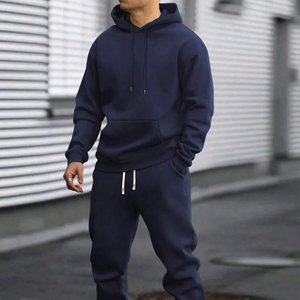 Sweat-shirt à capuche de base et pantalon à cordon de serrage pour hommes, survêtement à prix raisonnable pour le printemps et l'automne - Product Image 1
