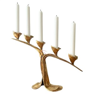 Luxury Gold Polished <strong>Lightning</strong> Candelabra <strong>Unique</strong> Candle Jar Decoration Candelabra Wedding Decoration Candle Holder From Indian - Product Image 2