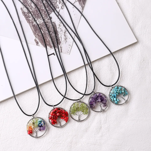 Pendentif en argent sterling fait main, fil d'arbre enroulé, avec perles et pierres mélangées, ensemble de chaînes vintage percées de 3 mm, pour cadeau d'anniversaire - Product Image 3