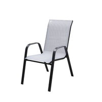 Chaise de jardin empilable en métal Uplion Patio avec accoudoirs, matériau flexible et confortable Chaise empilable en métal populaire pour l'extérieur en noir