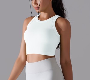 ODM OEM Clothing Custom Blank Ladies Plain Basic Knit Ribbed Crop Tank <b>Top</b> Women - Product Image 4
