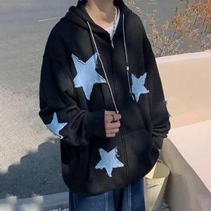 Fabricante de ropa personalizada parches bordados desgastados Vintage Full Zip up Hoodie Oversized Drop Shoulder Hoodies - Product Image 5