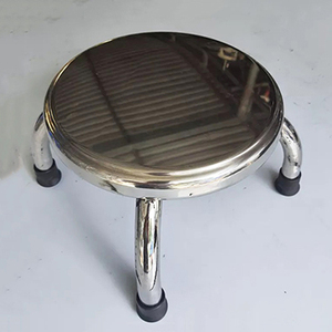 Silla de Comedor Redonda Baja de Estilo Industrial en Acero Inoxidable para Restaurante - Product Image 1