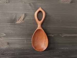 Cuillère à soupe en bois écologique faite à la main avec poignée multi-forme en bois massif | Ustensile de vaisselle biologique - Product Image 2