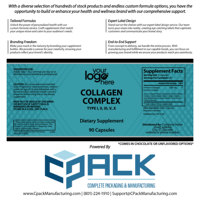 Capsules de complément alimentaire de collagène pur de haute qualité One Solution LLC 90 3 capsules pour adultes – Meilleur prix de gros