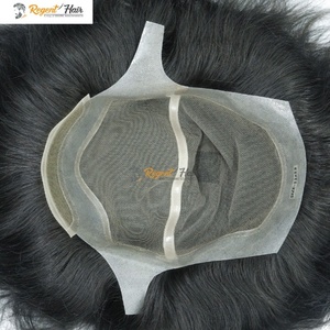 REGENT Full Cap Homme/Femme Toupet Avec Cheveux Humains Noués À La Main Trame Vague Naturelle Droite Stock Disponible pour la Vente en Gros - Product Image 1