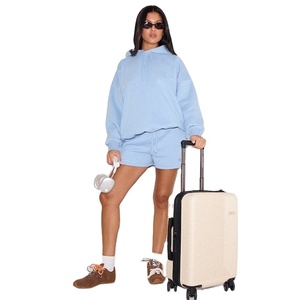 Ensemble sweat-shirt et short pour femme, streetwear de créateur, mélange de coton, surdimensionné, décontracté, pull-over, OEM, étiquette privée, sweat-shirt et short pour femme - Product Image 2