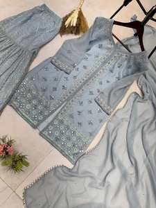 FANCY REAL ESPEJO TRABAJO TOP Y SHARARA CON DUPATTA - Product Image 3