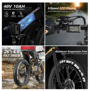 จักรยานไฟฟ้า TotGuard รุ่นใหม่ ขายดี ยางใหญ่ 26" x4.0 กำลังไฟ 1000W - Product Image 2