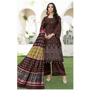 Dernière collection de robes décontractées pour femmes 100% Robes décontractées en lin du Pakistan Motif floral Broderie Design Prêt à porter - Product Image 3