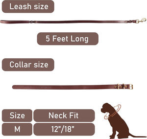 Collares de cuero marrón hechos a mano para perros, ajustables, duraderos, cómodos, con hebilla de metal, tamaños para perros pequeños y grandes - Product Image 2