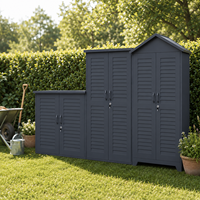 Armoire de rangement extérieure verticale de haute qualité avec étagères réglables, armoire de rangement d'outils en métal pour cour