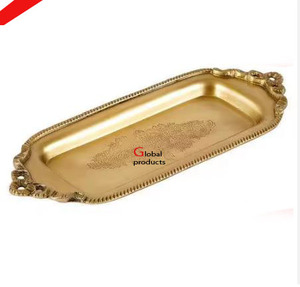 Nouveau plateau de service design en acier inoxydable argenté pour hôtel, restaurant et bar - Product Image 2