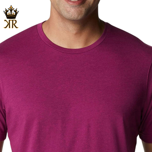 100% camisetas transpirables de algodón de alta calidad para hombre, talla Regular con logotipo personalizado, patrón sólido, tela de punto - Product Image 4