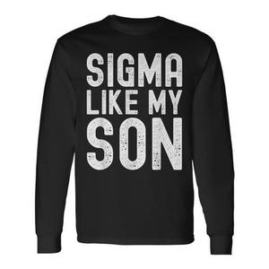 T-shirt a maniche lunghe Sigma Like My Son da uomo, nera, con scollo rotondo e grafica - Product Image 1