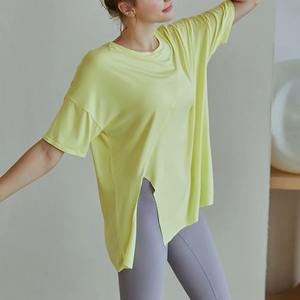 Camiseta Túnica de Manga Corta para Mujer, de Alta Calidad, Informal, Holgada, con Abertura Lateral Alta - Product Image 5