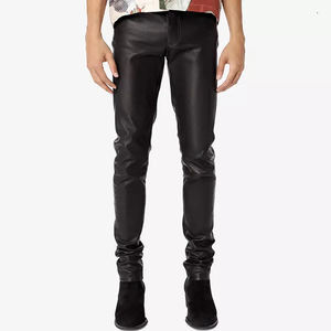 Nouveau type de pantalon en cuir pour hommes en gros, pantalon en cuir PU personnalisé, couleur unie, pantalon décontracté en cuir à vendre à un prix raisonnable - Product Image 3