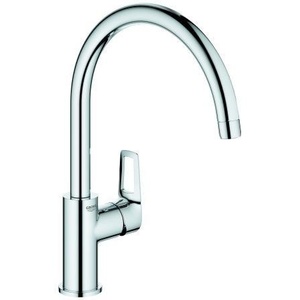 ก๊อกน้ำผสมครัวแบบก้านโยกเดี่ยว Grohe BAULOOP ขนาด 1/2 นิ้ว พร้อมเคลือบอะลูมิเนียมโครเมียม ดีไซน์หรูหราจาก GROHE สำหรับห้องครัวสมัยใหม่ - Product Image 1