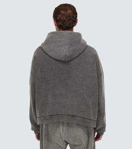 Sudadera con capucha de gran tamaño de algodón desteñido de peso pesado para hombre y traje de pantalón con hombros caídos, ropa de calle informal, chándales para invierno - Product Image 2