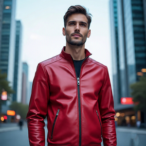 Vestes de moto en cuir de mouton véritable pour hommes, support personnalisable | Vêtements d'extérieur respirants imperméables à fermeture éclair multiple - Product Image 3