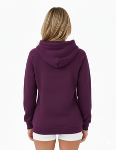 2025 nouveauté pull à capuche pour femmes 100% coton matériel respirant sur mesure Logo impression solide OEM Service - Product Image 3