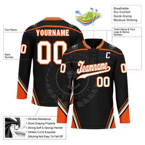 Jersey de Hockey sobre Hielo para Hombre, Talla Adulto, Manga Larga, Personalizable con Nombre y Logotipo del Equipo, 100% Poliéster, Transpirable, Tela de Alta Calidad de 240g - Product Image 5