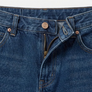 Jean cargo unisexe en denim couleur personnalisée, coupe droite, taille mi-haute, décontracté, respirant, séchage rapide, en coton, style streetwear pour femme - Product Image 4