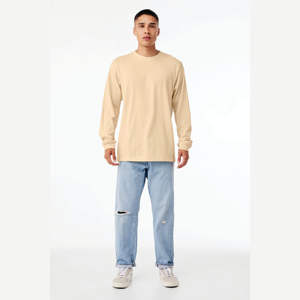 Camiseta Formal de manga larga suave Unisex 100% Airlume algodón peinado 32 Single 4,2 oz Regular Fit cuello redondo tejido de punto de secado rápido - Product Image 4