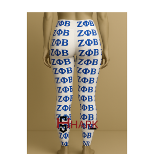 Nuevo diseño de la Hermandad de mujeres Zeta Phi Beta All Over Sublimación Impreso Cintura alta Flexible Longitud completa Divine Nine Leggings - Product Image 3