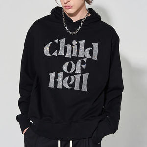 Premium Winter Style <b>Men's</b> Thick French Terry <b>Hoodie</b> Custom Oversized Heavyweight Fleece with Rhinestone Embroidered Print - Product Image 1