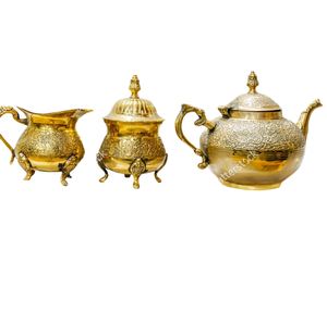 กาน้ำชาพร้อมครัวหม้อชากาแฟตุรกีทำจากโลหะดีไซน์คลาสสิก - Product Image 6