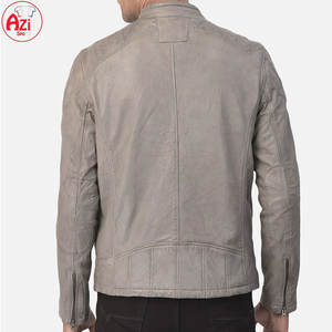 2025 hommes prix usine cuir veste d'hiver nouvelle mode personnalisé col montant avant Logo écologique coupe-vent pour la vente en gros - Product Image 4