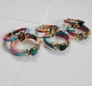 <b>Charm</b> and Hot Naturel Stone with Brass & Bone Design Hot Selling Handmade Woman Hand Cuff <b>Bracelet</b> 100% Bone Made <b>Bracelet</b> - Product Image 2